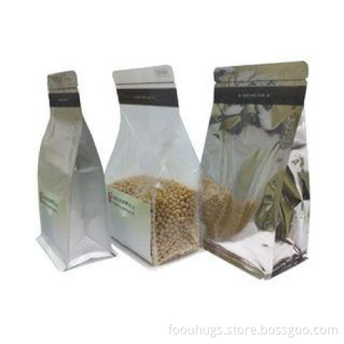 Heat Seal NY/PE Flat Bottom Pouch Food Packaging Zip Bags,
